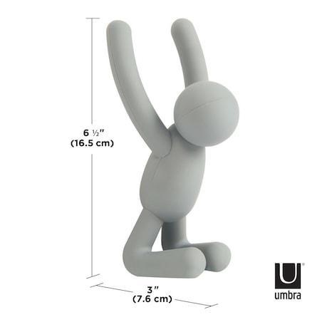 Wieszak ścienny szary Buddy, 7.5 x 16.8 x 7.6 cm, Umbra