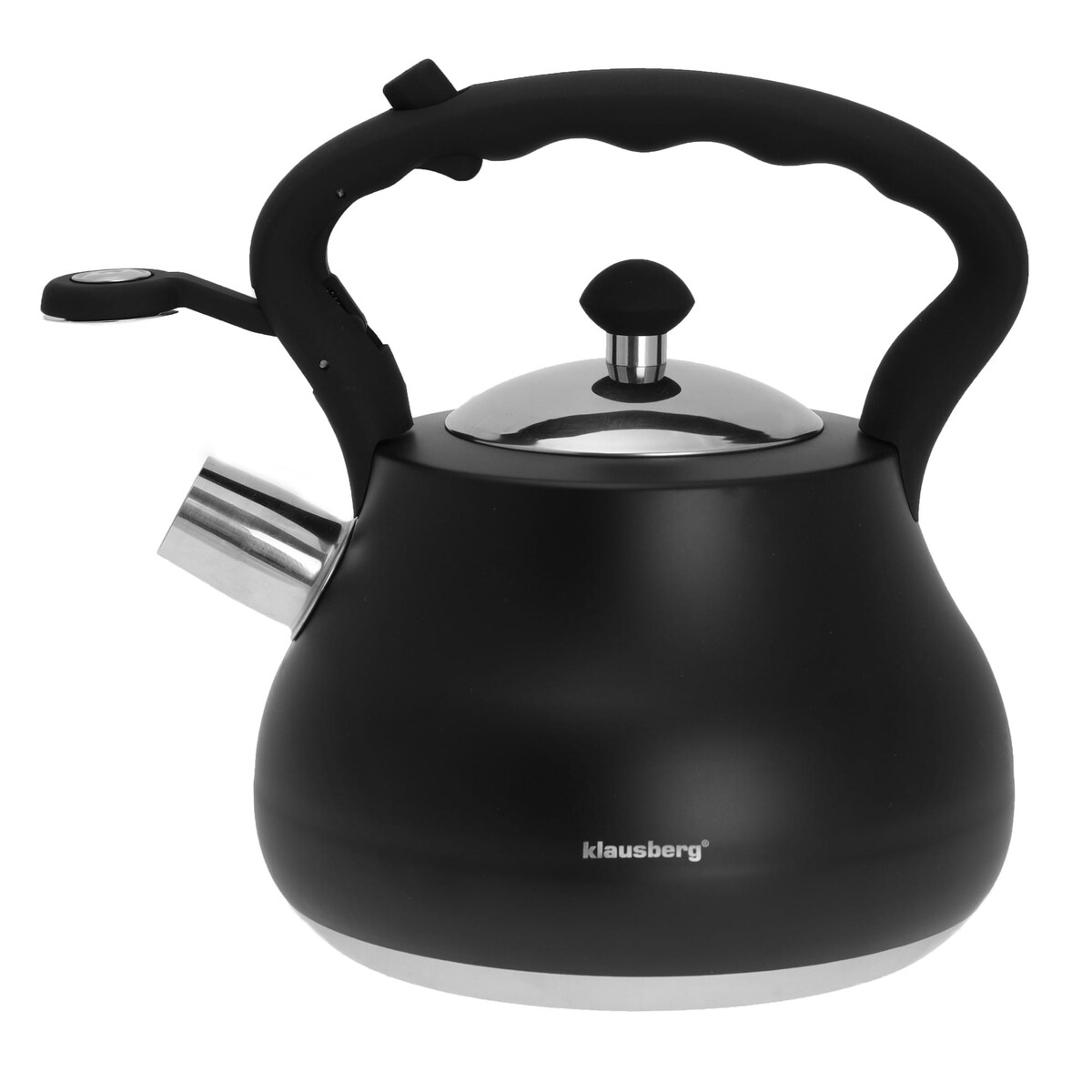 Czajnik stalowy z gwizdkiem 2.7L czarny KLAUSBERG