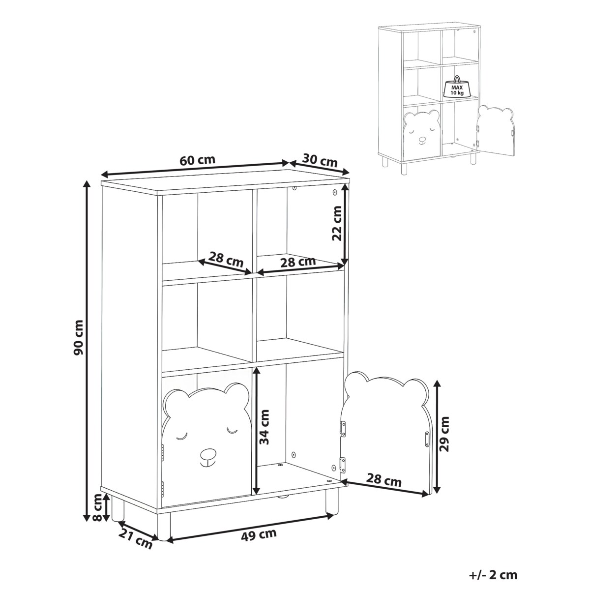 Regał na książki 3 półki NOBBY 90 cm Jasnozielony
