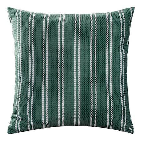 Poszewka dekoracyjna świąteczna 43x43 zielona w białe pasy