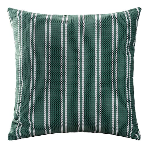 Poszewka dekoracyjna świąteczna 43x43 zielona w białe pasy