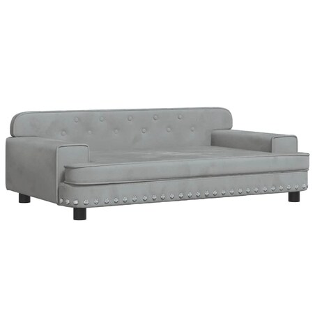vidaXL Sofa dla dzieci, jasnoszara, 90x53x30 cm, aksamit