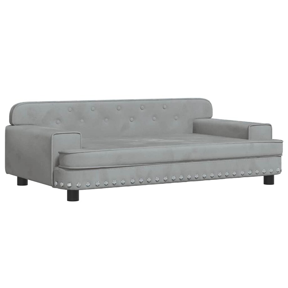 vidaXL Sofa dla dzieci, jasnoszara, 90x53x30 cm, aksamit