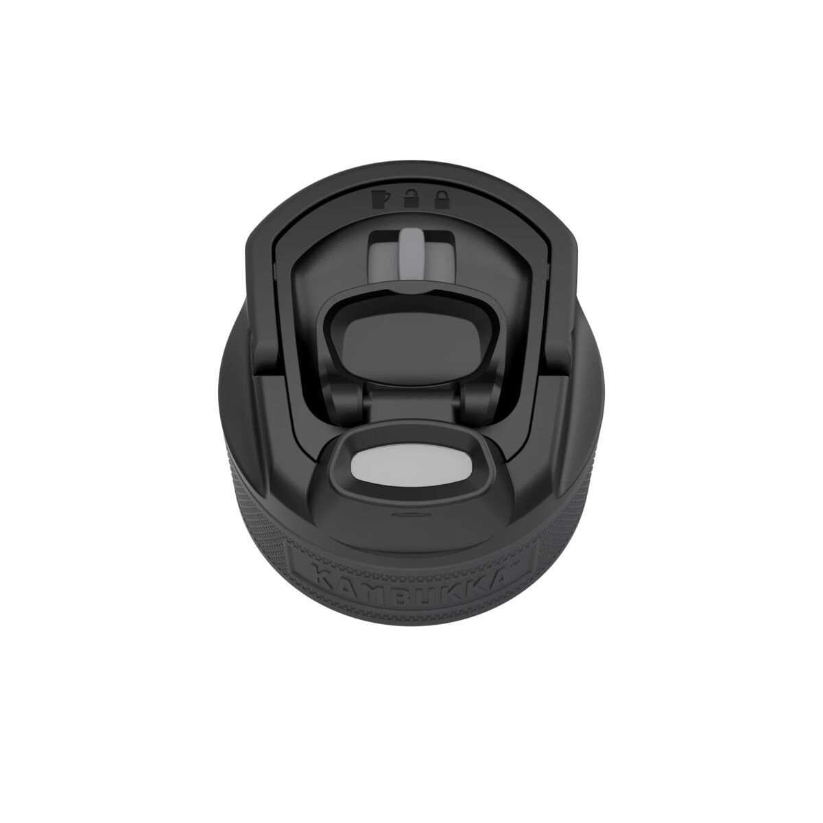 Nakrętka 3w1 Kambukka do butelki Elton Black Steel, uniwersalna i szczelna