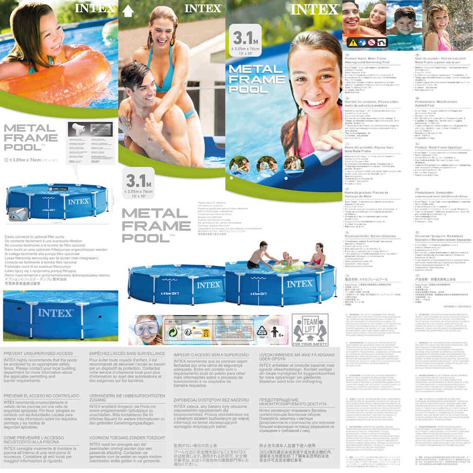 Intex Basen Metal Frame, 305x76 cm, 28200NP