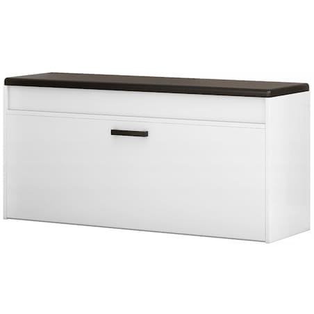 Szafka na buty biała z siedziskiem schowkiem duża 2 półki otwierana 100 cm