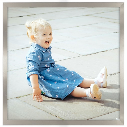 Ramka na zdjęcia 50x50 cm srebrna rama MDF z plexi do powieszenia pion poziom klasyczna kwadratowa ramka FRAMAI®