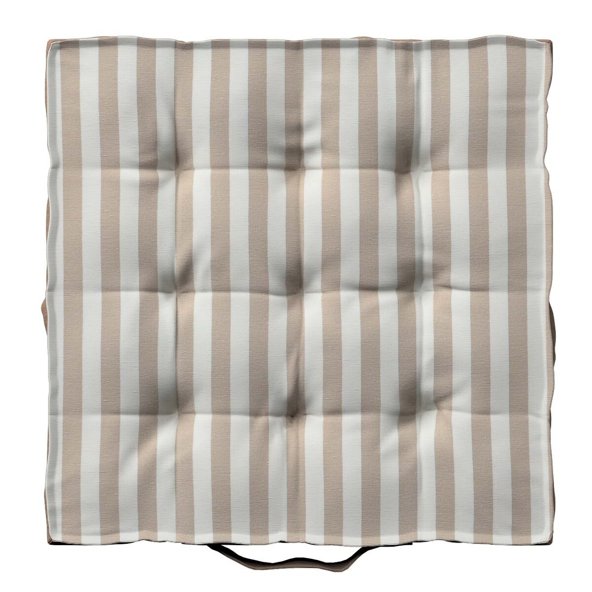 Poduszka na krzesło Kuba, beżowo-białe pasy (1,5cm), 50 x 50 x 10 cm, Christmas