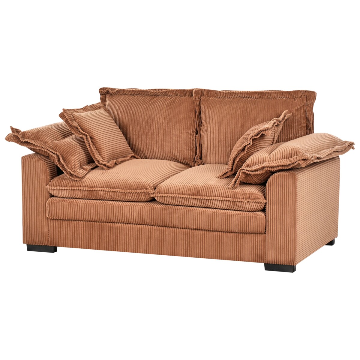 Sofa 2-osobowa sztruksowa brązowa TIRRO