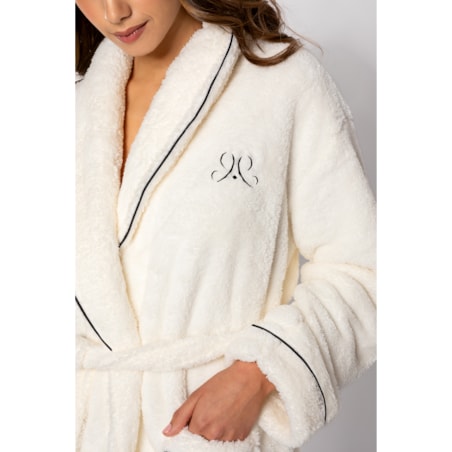 Szlafrok Tiffany Ecru-Black, XXL