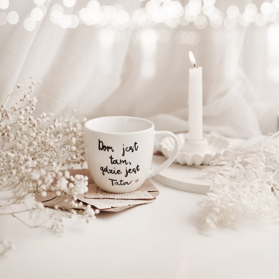 Kubek 300 ml - Dom jest tam, gdzie jest tata ZŁOTE SERCE
