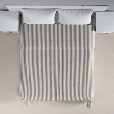 Narzuta pikowana w pasy 260x210 granatowo-białe pasy (1,5cm)