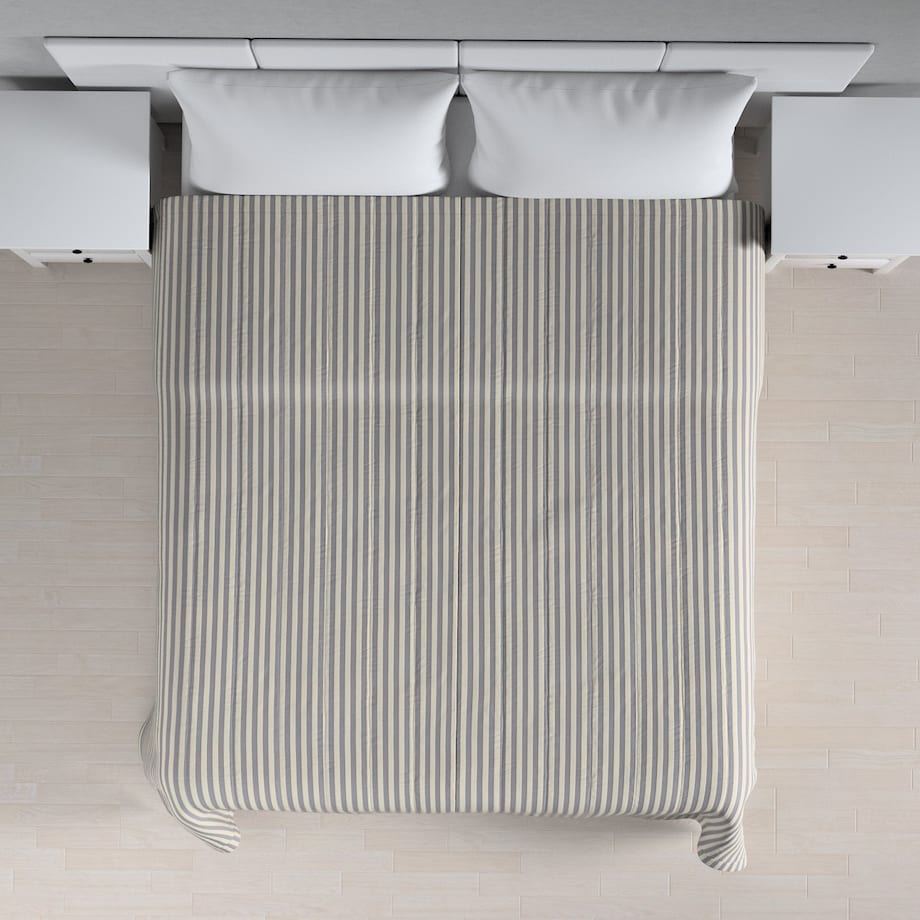 Narzuta pikowana w pasy 260x210 granatowo-białe pasy (1,5cm)