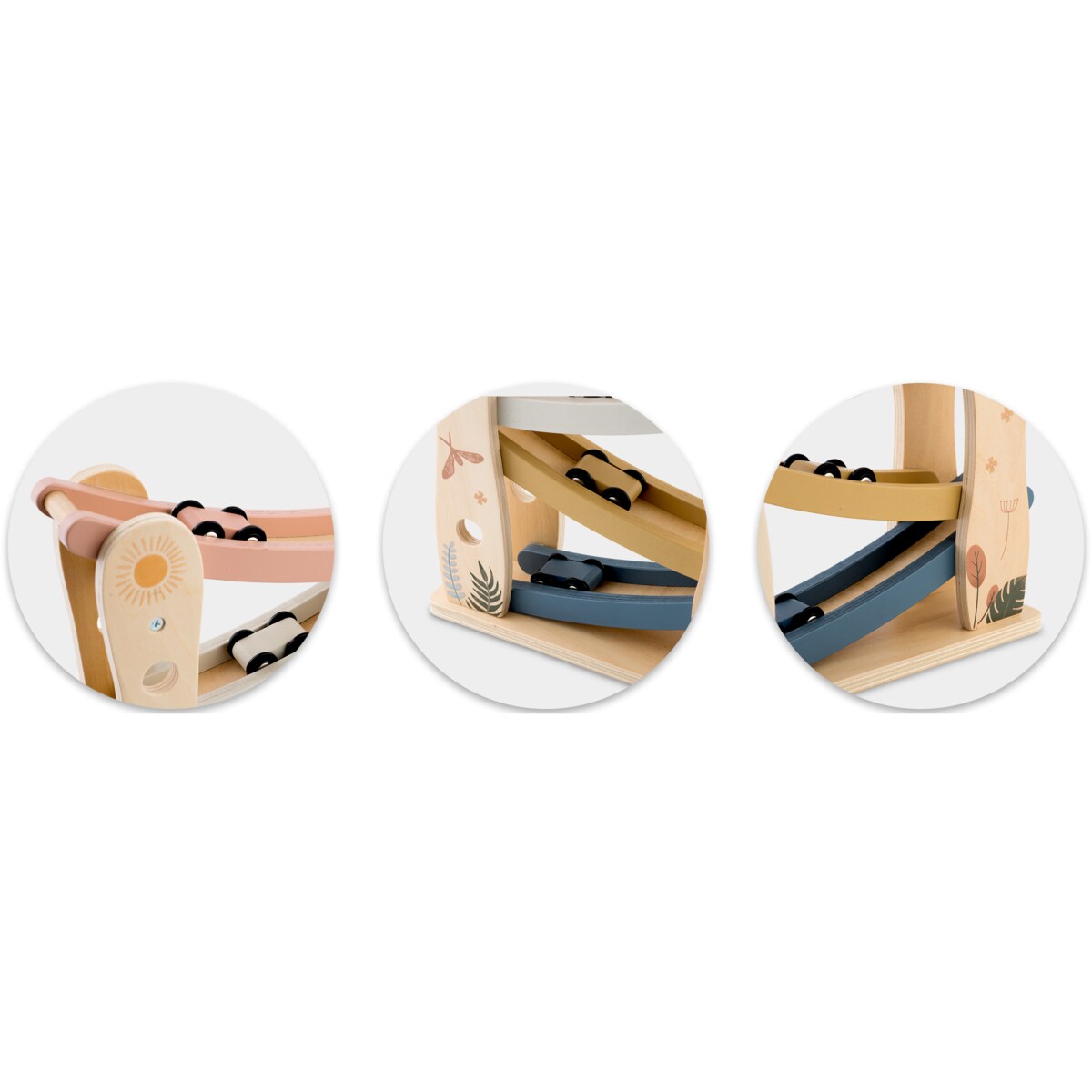 Zabawka drewniana zjeżdżalnia tor samochodowy autka Nukido