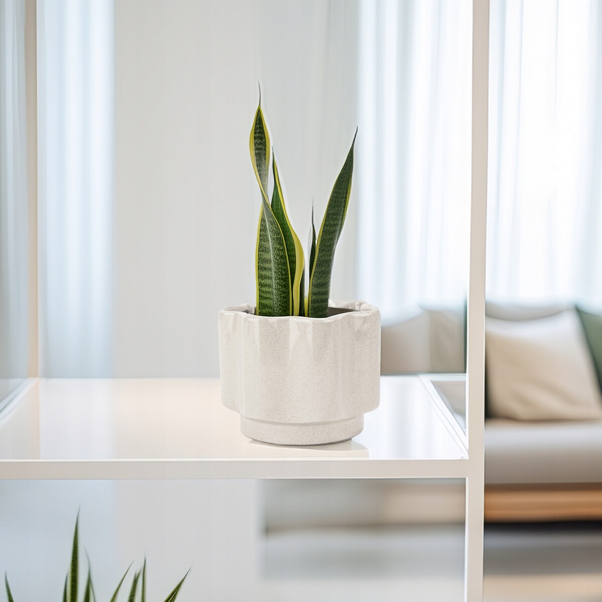 DONICZKA CERAMICZNA BIAŁA na balkon taras kwiaty do fikusa 13cm połysk