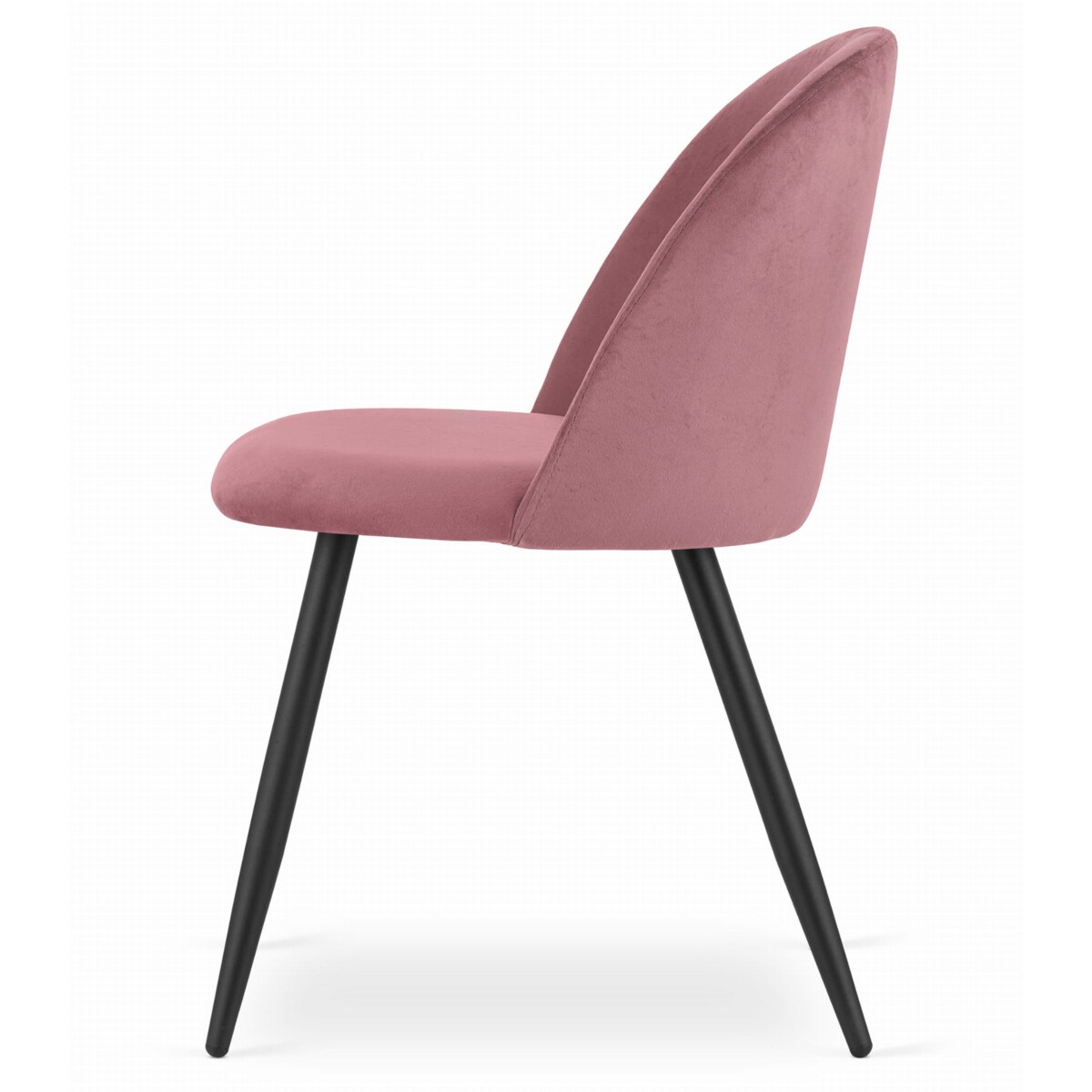 Krzesło Do Jadalni Kuchni Salonu Bello - Aksamit Ciemny Róż / Nogi Czarne