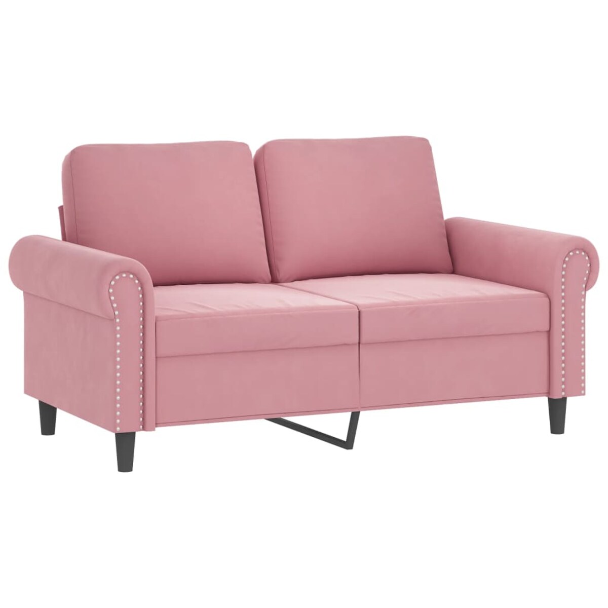 vidaXL 2-osobowa sofa z poduszkami, różowa, 120 cm, aksamit