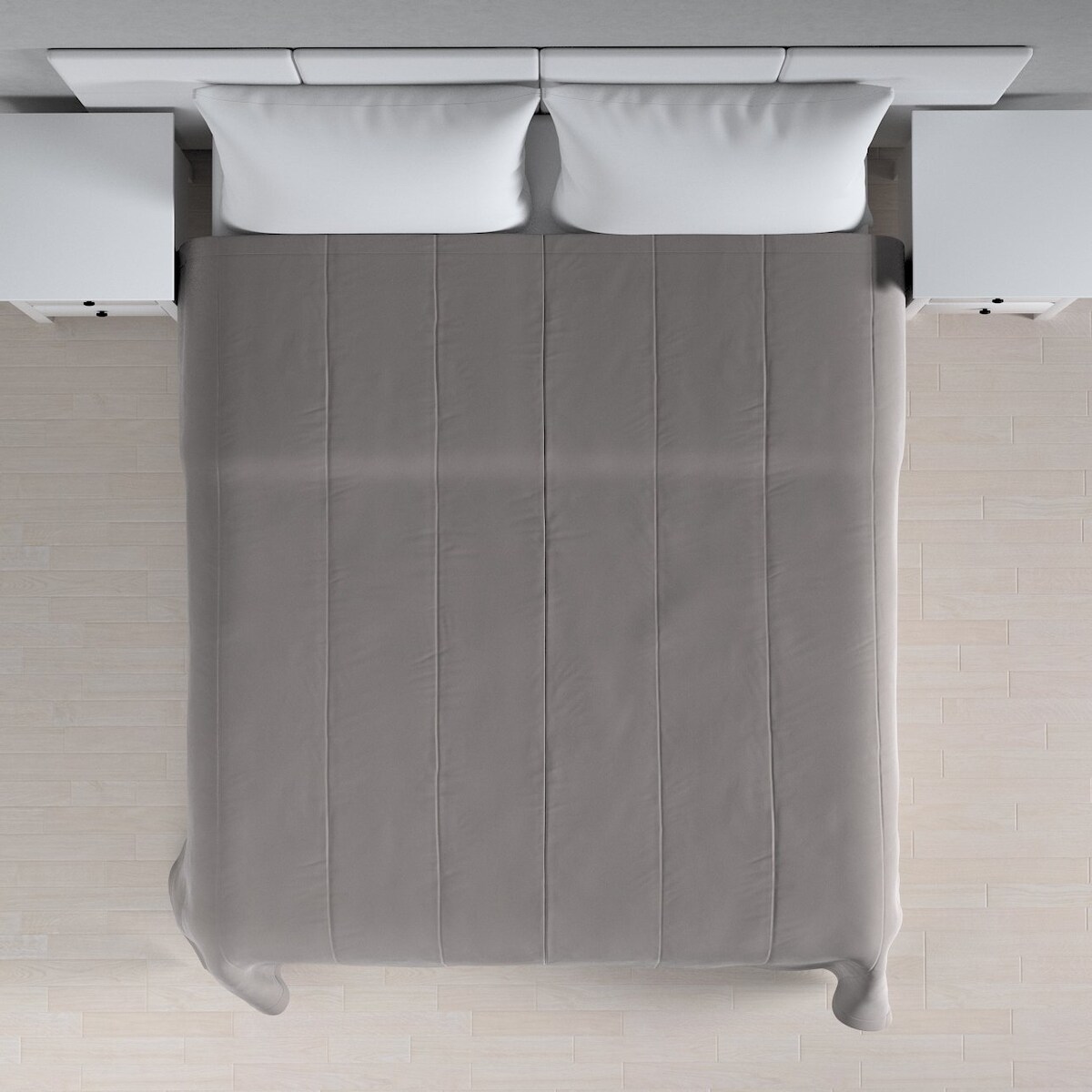 Narzuta pikowana w pasy Velvet 130x210 gołębi szary