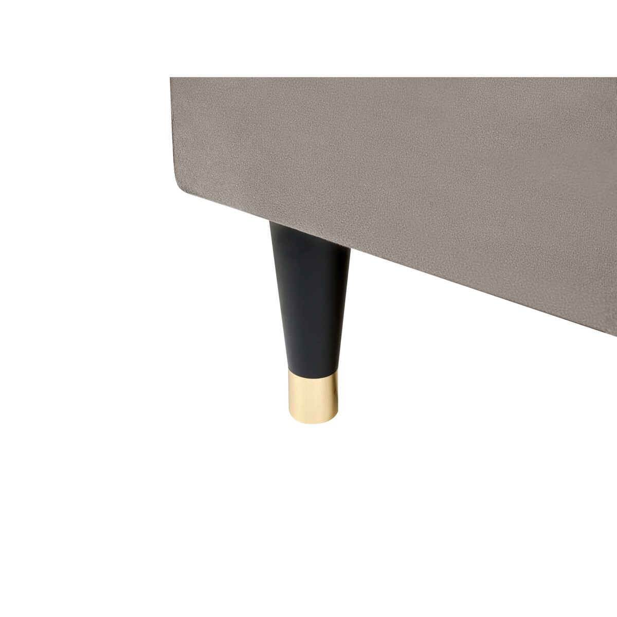 Łóżko kontynentalne z pojemnikiem Welur DAME 160 x 200 cm Beżowoszary