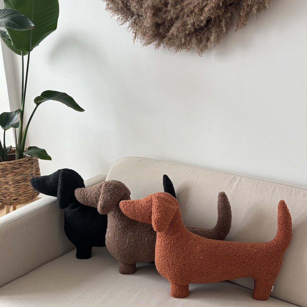 Poduszka pies Jamnik rudy boucle