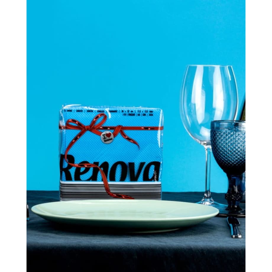 Serwetki papierowe Renova Red Label niebieskie 70 szt