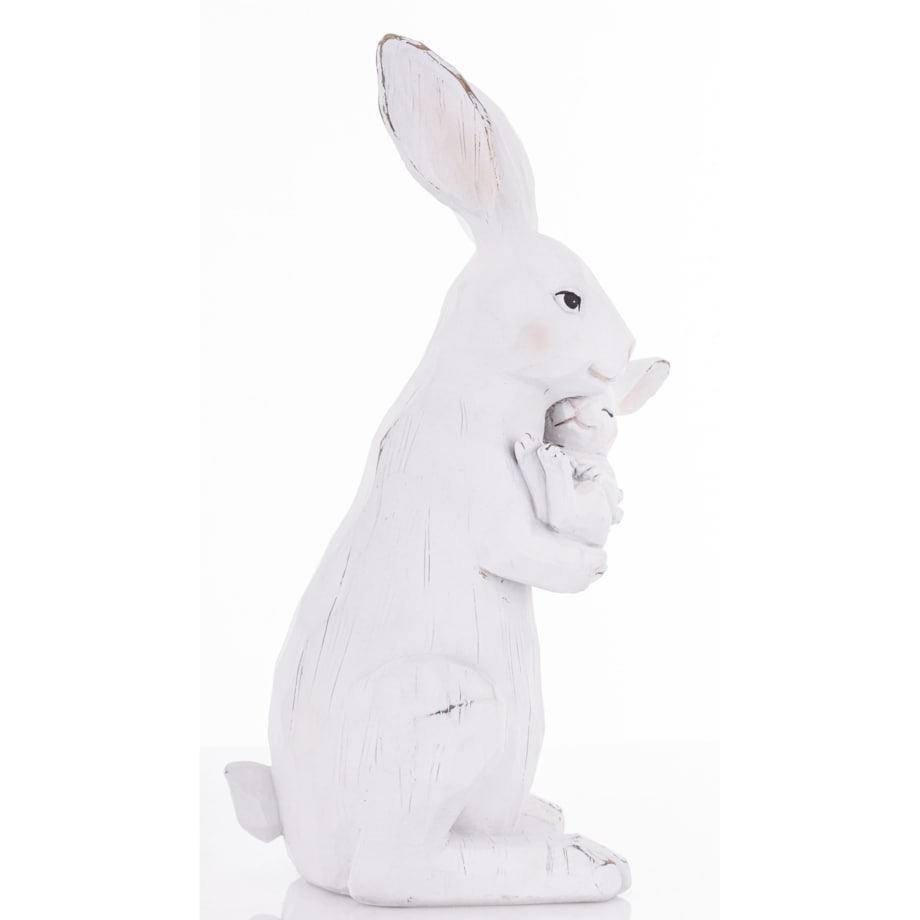 Dekoracja - króliczka z malcem w objęciach 32,5x13,5x18 cm