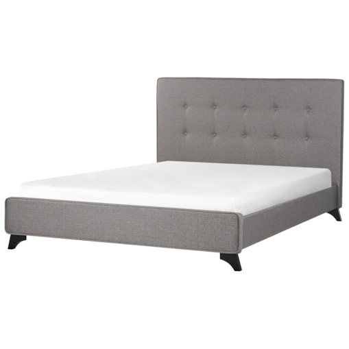 Łóżko tapicerowane 140 x 200 cm szare AMBASSADOR