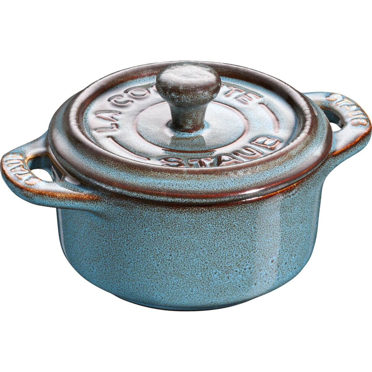 Staub Mini Cocotte Okrągły, 4 szt. - 200 ml, Antyczny turkusowy