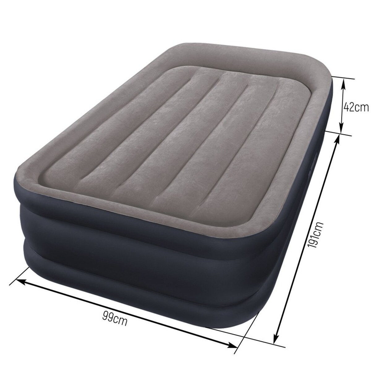 Materac welurowy z pompką 191x99x42 cm INTEX