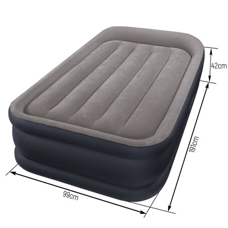 Materac welurowy z pompką 191x99x42 cm INTEX
