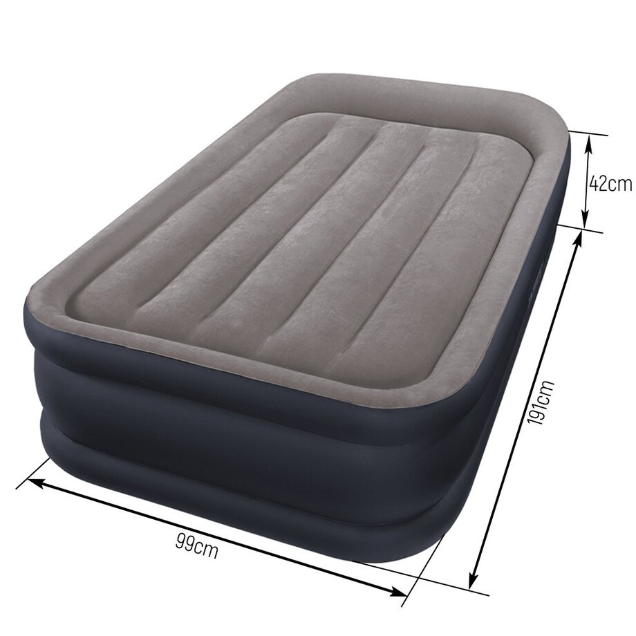 Materac welurowy z pompką 191x99x42 cm INTEX