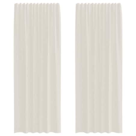 vidaXL Zasłony woalowe z kieszeniami na drążek 2 szt. Kremowe