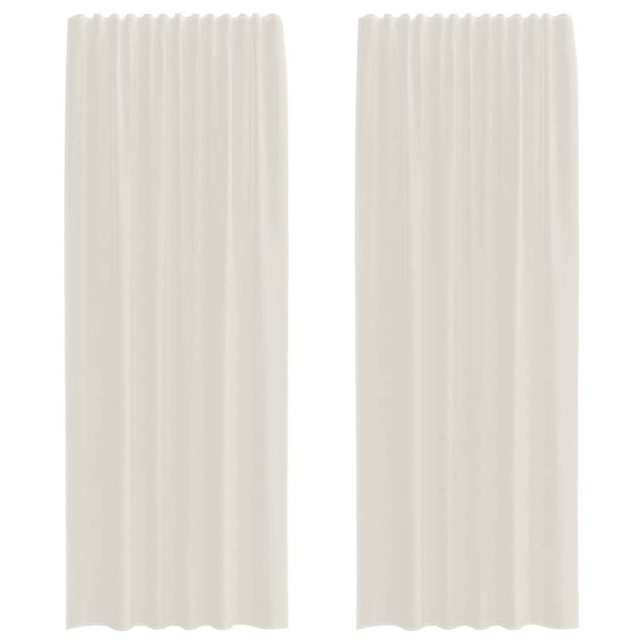 vidaXL Zasłony woalowe z kieszeniami na drążek 2 szt. Kremowe