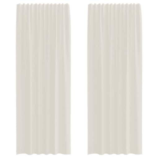 vidaXL Zasłony woalowe z kieszeniami na drążek 2 szt. Kremowe