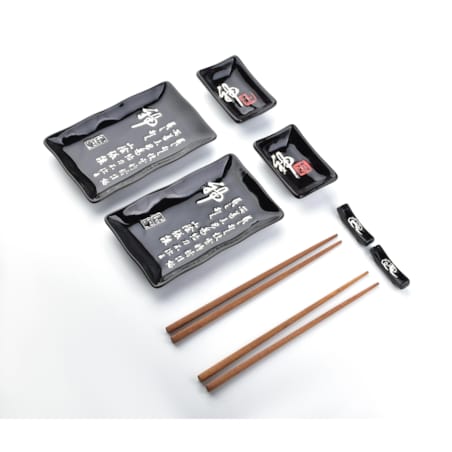 SUSHI Zestaw dla 2 os.czarny litery 8 elementów