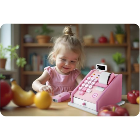 Drewniana zabawka edukacyjna kasa fiskalna Ricokids