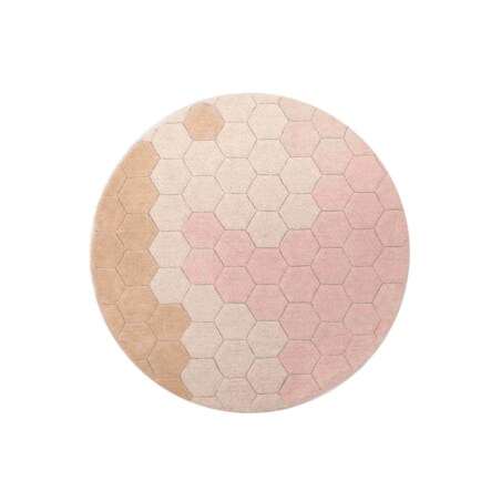 Dywan bawełnainy okrągły Ø 140, Round Honeycomb Rose, Planet Bee, Lorena Canals