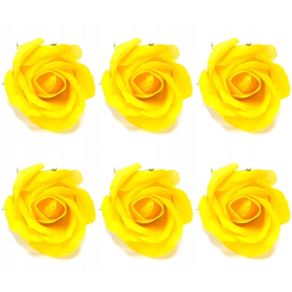 KWIATY MYDLANE ŻÓŁTA róża z mydła pachnie na PREZENT BOX wielkanoc 6 szt