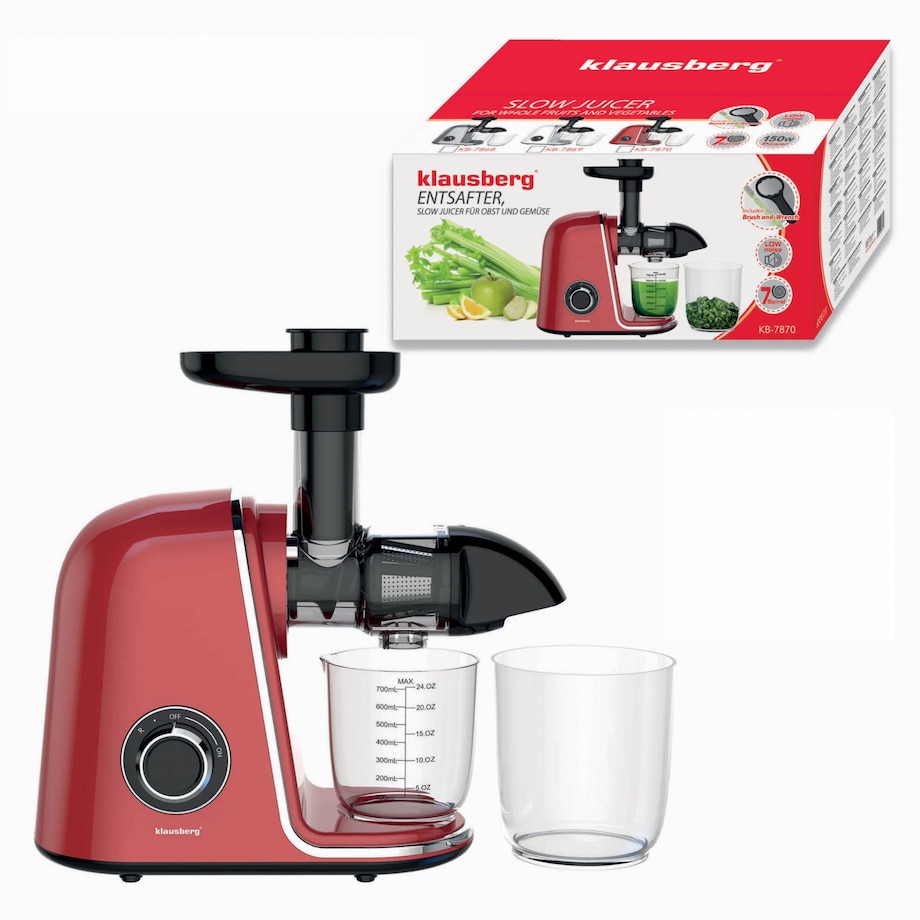 Sokowirówka wolnoobrotowa 150W do owoców i warzyw COLD PRESS KLAUSBERG KB-7870