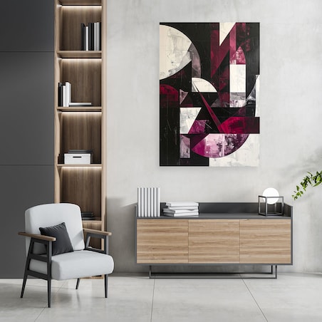 Obraz do salonu biura kuchni, Abstrakcyjne kształty burgundowy