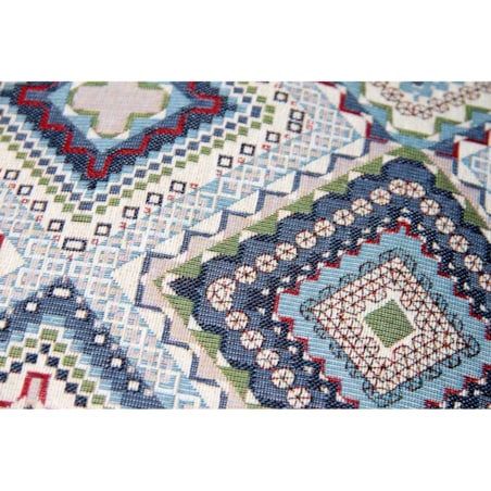 Poduszka gobelinowa w kratkę 45x45 Keto niebieska