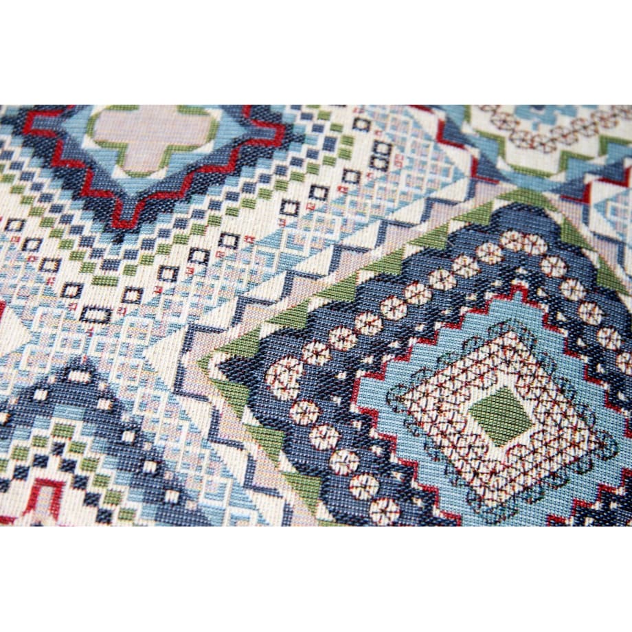 Poduszka gobelinowa w kratkę 45x45 Keto niebieska