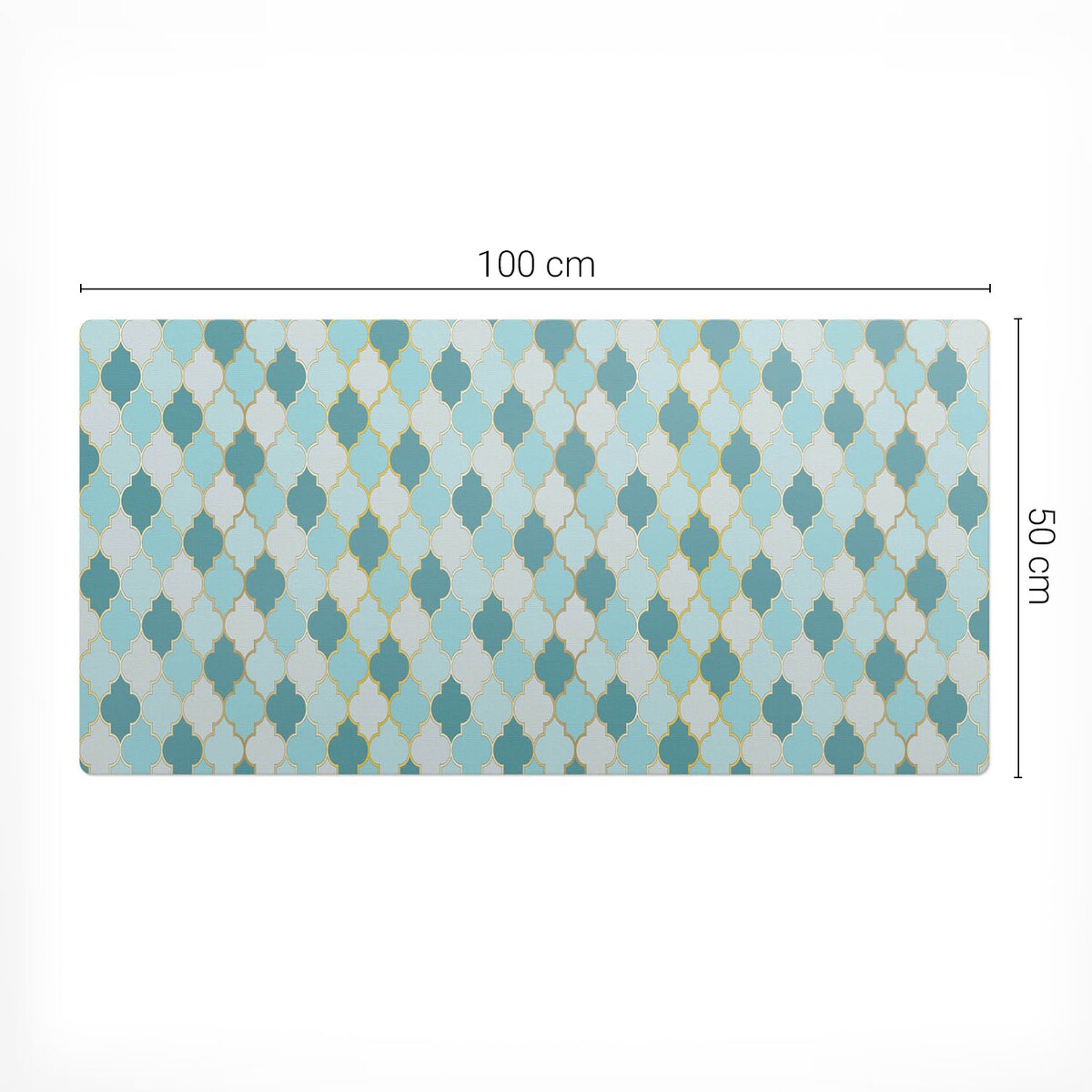Turkusowa mata na biurko Marokańska mozaika, 100x50 cm