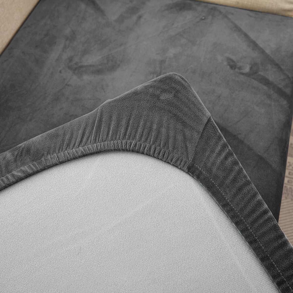 POKROWIEC NA KANAPĘ SIEDZISKO SZARY WELUR 135-165 [22SB3]