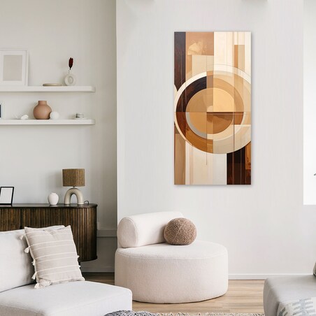 Obraz do salonu sypialni biura, Abstrakcyjne geometryczne formy w beżu