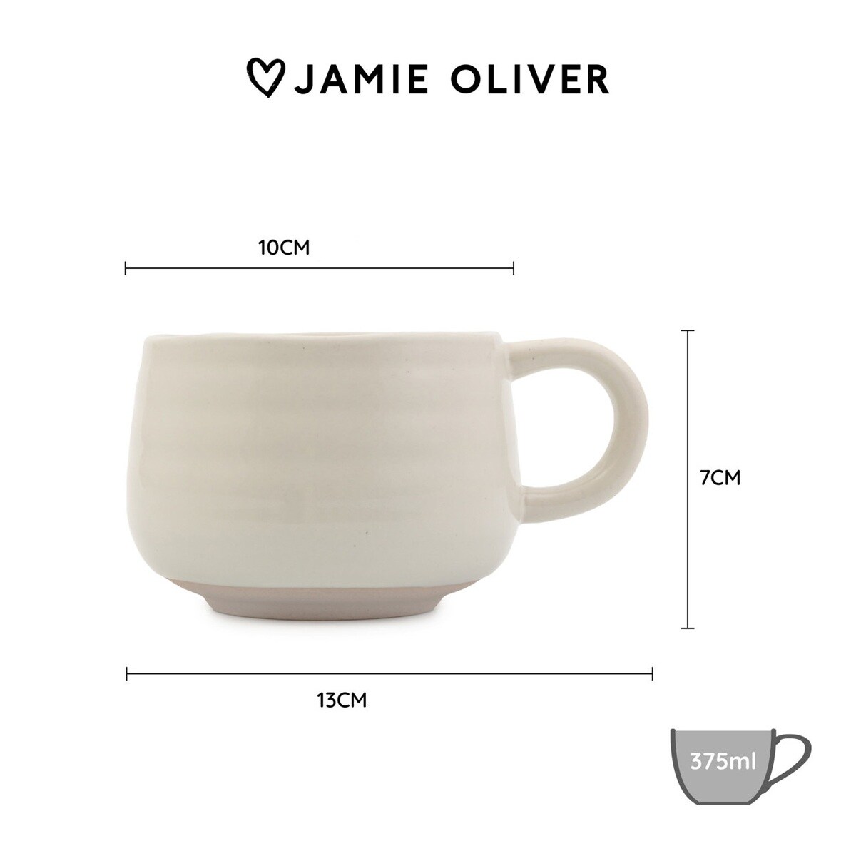Jamie Oliver kubek ceramiczny biały Big Love Cosy Cuppa 375 ml