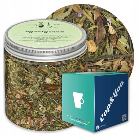Herbata zielona sypana EGZOTYCZNA o słodko-owocowym smaku PREMIUM Cup&You - herbata liściasta sypana mieszanka napar susz - gotowa na prezent upominek