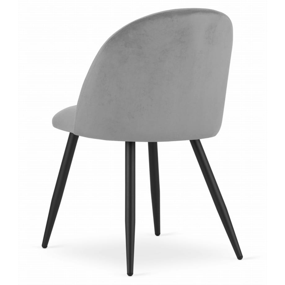 Krzesło Do Jadalni Kuchni Salonu Bello - Aksamit Jasnoszare / Nogi Czarne X 2