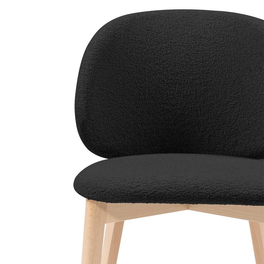 Krzesło SELMA -V czarne/buk/boucle 79x48x48 cm