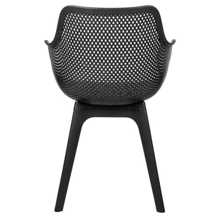 Ażurowe krzesło LANDI KH010100225 przed dom czarne